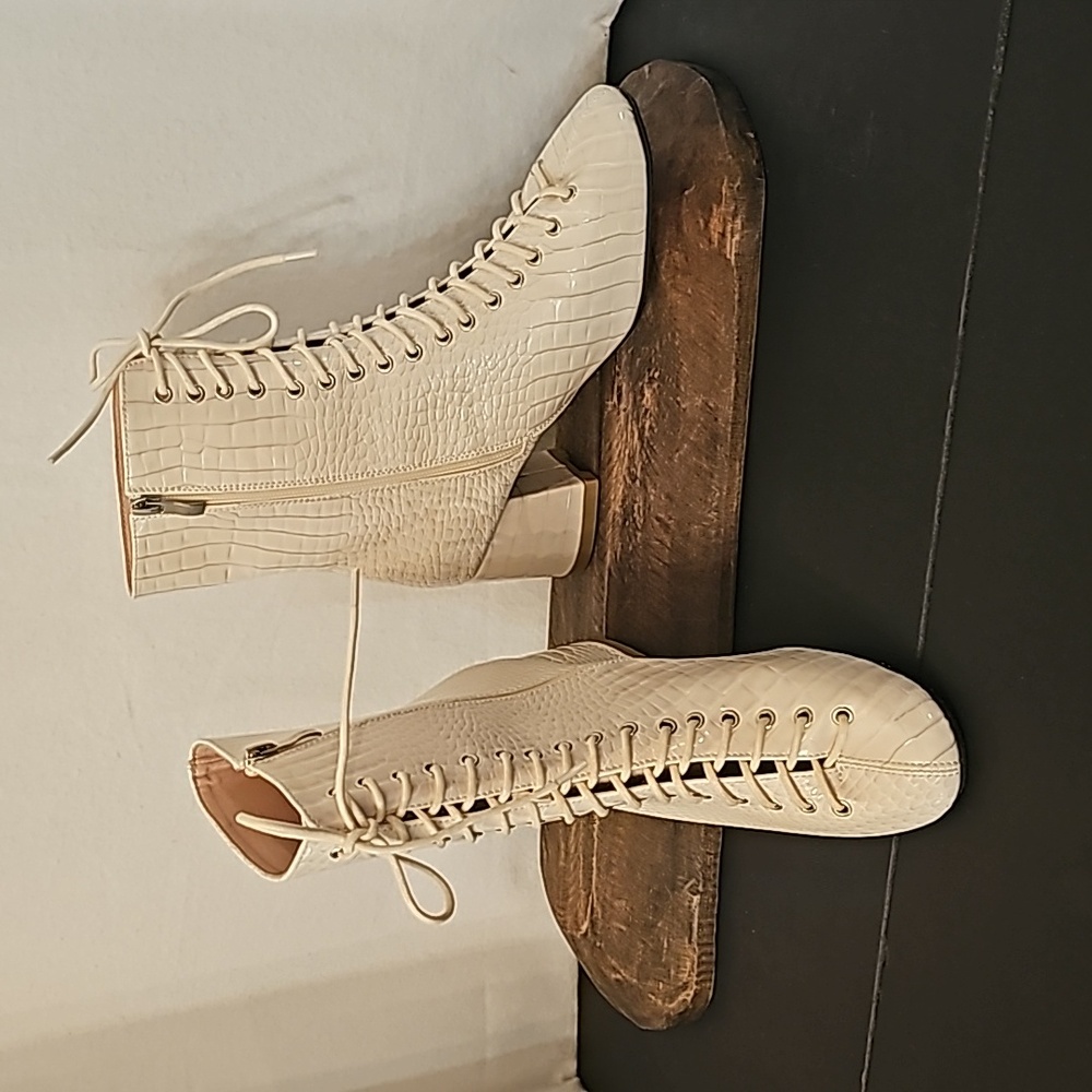 Faux Gator Ankle Boots